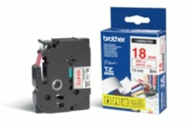 Brother - TZ-242, biało-czerwony (18mm, laminowany)