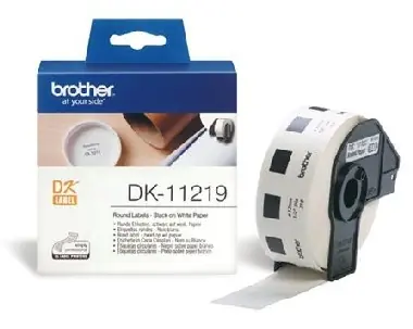 Brother - DK 11219 / papier / okrągły / średnica 12 mm - 1200 szt.