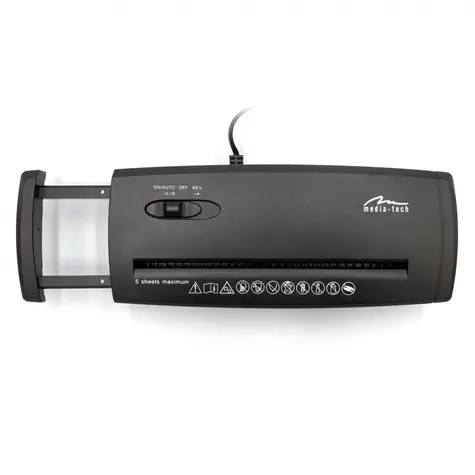 Media-Tech SHREDDER Wielofunkcyjna niszczarka do papieru|CD i DVD|karty kredytowe / 5 arkuszy 80g|m2 / Szerokość wejściowa 219 mm