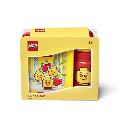 Zestaw przekąsek LEGO® Lunch 40581725 ICONIC Girl żółto-czerwony / butelka i pudełko