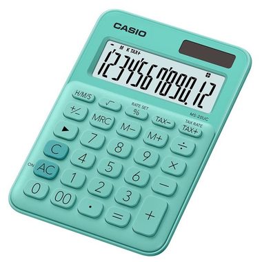 Casio MS 20 UC GN turkusowy / Kalkulator / dwanaście cyfr / podwójne zasilanie