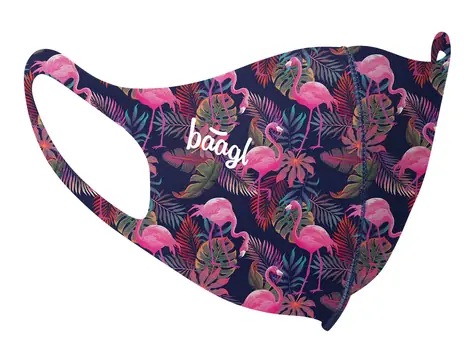 BAAGL Maska antybakteryjna dla dzieci Flamingo / 14,5x10,5 cm / jony srebra