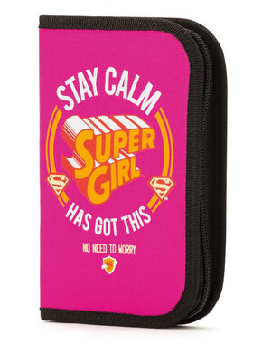 Piórnik szkolny Presco Group Supergirl - STAY CALM / 21x13x3 cm