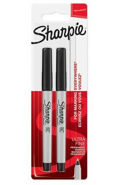 Marker Sharpie permanentny czarny 2 szt. / spiczasta końcówka / bardzo cienki