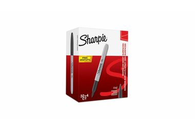 Sharpie Fine Marker permanentny z cienką końcówką kulkową 0,9 mm 36 szt. Czarny