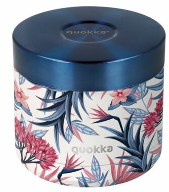 Quokka Whim Food Jar 0,6 l niebieski ogród / Termos na żywność / stal nierdzewna 