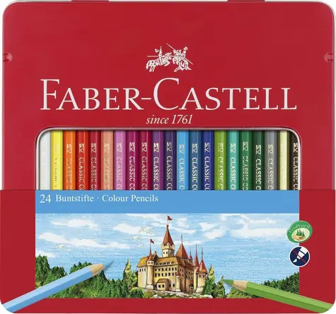 Kredki Faber-Castell 24 szt. w blaszanym pudełku