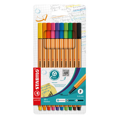 STABILO® point 88 - zestaw 10 szt. - 10 różnych kolorów