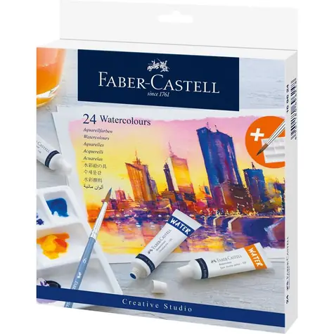 Farby akwarelowe Faber-Castell - kartonik 24 szt.