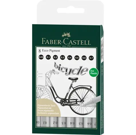 Marker pigmentowy Faber-Castell Ecco - 8 szt.