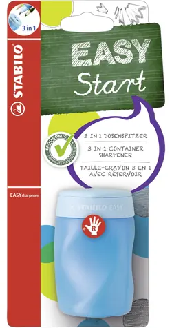 Temperówka STABILO® Easy 3w1 - ergonomiczna temperówka - niebieska dla osób praworęcznych