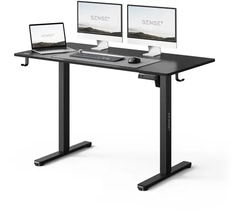 SENSE7 NOJO LIGHT Biurko robocze czarne / elektrycznie regulowana wysokość / 120 x 60 cm / nośność 70 kg