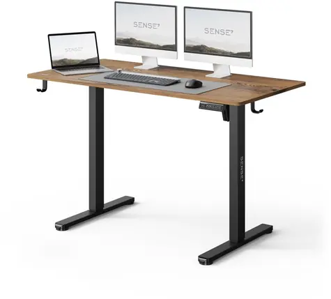 SENSE7 NOJO LIGHT Biurko robocze czarny dąb / elektrycznie regulowana wysokość / 120 x 60 cm / nośność 70 kg