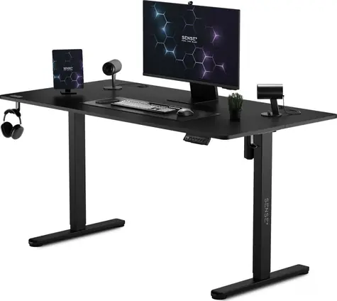 Biurko SENSE7 Nojo, czarne / wysokość regulowana elektrycznie / 140 x 70 cm / nośność 80 kg