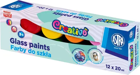 ASTRA CREATIVO Farby do szkła 12x20ml