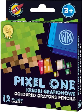Kredki kaolinowe ASTRA Pixel One 12 szt. 
