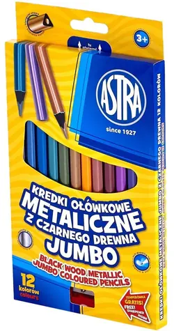 Kredki ASTRA 12 szt. metaliczne