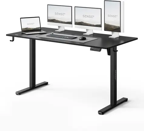 ROZBALENO SENSE7 NOJO LIGHT Pracovní stůl černá / elektricky nastavitelná výška / 140 x 70cm / nosnost 70kg / rozbaleno