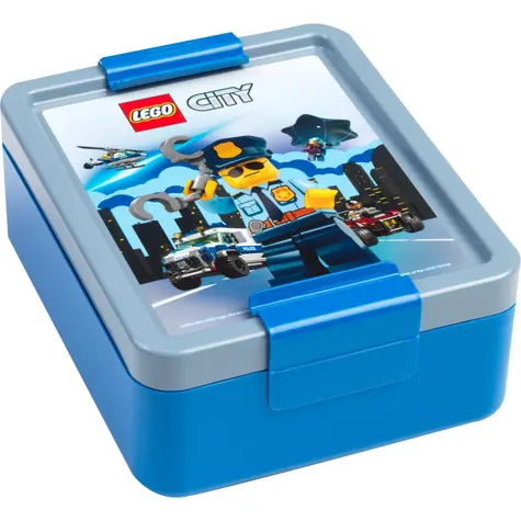 Pudełko na przekąski LEGO® City - niebieskie / 650 × 202 × 136 mm / od 3 lat