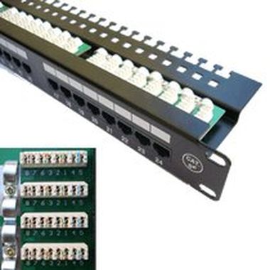 Łatka OEM str. 24p c5e,1U, LSA Krone, panel wiążący, czarny