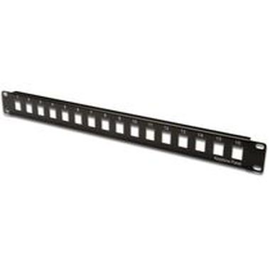 Patch panel Digitus 19" / nieekranowany / 16 portów / niezamontowany / 1U / kolor czarny / RAL 9005