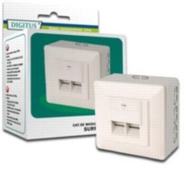 Gniazdo PremiumCord 2xRJ45 na gipsie, UTP Cat5e