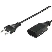 PremiumCord Kabel sieciowy 230 V, widełki przedłużające o długości 2 m