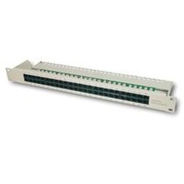 Panel krosowy Digitus CAT3 ISDN, nieekranowany, 50- Port RJ45, 8P4C, LSA, 1U, montaż w stojaku, szary, RAL 7035
