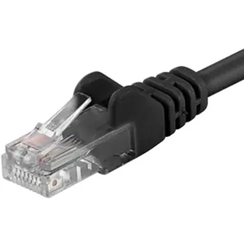 PremiumCord UTP CAT5E 0,25m czarny / Kabel krosowy / RJ45-RJ45