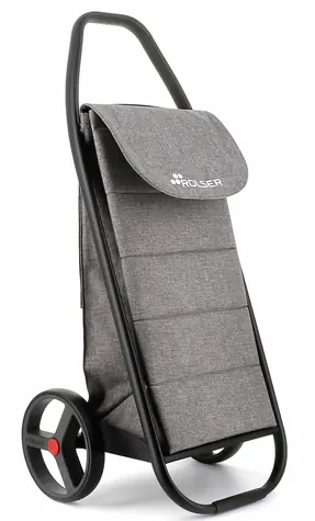 Rolser Com Tweed Polar 8 Czarna torba tubowa na kółkach, szara
