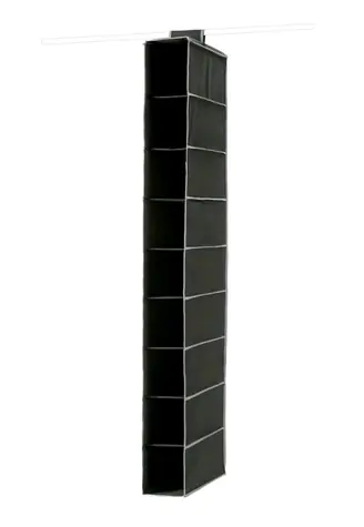 Compactor URBAN 15 x 30 x 128 cm - 9 półek - czarny / Wieszak na buty i pranie 