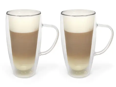 Bredemeijer Zestaw kubków o podwójnych ściankach do Latte Macchiato / 2 szt. / 400 ml / szkło / po wyprzedaży