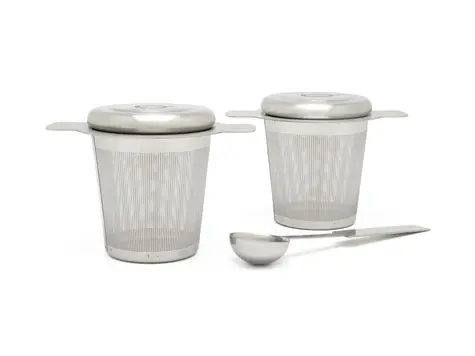 Bredemeijer Zestaw filtrów do herbaty z miarką srebrną / 2x filtr / 1x miarka / stal nierdzewna