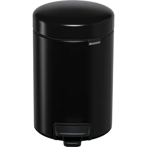 Brabantia Newicon Kosz na śmieci pedałowy 3 l czarny mat / średnica 16,8 cm / wysokość 26,4 cm