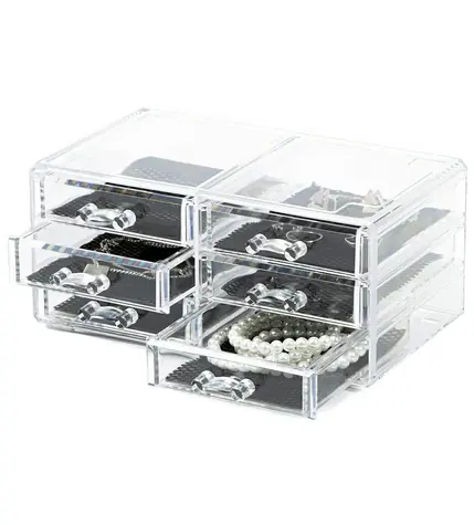 Compactor Organizer na biżuterię - 6 szuflad z przezroczystego plastiku