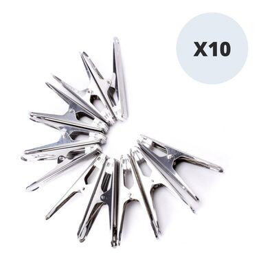 Klamerki MSV 10 szt. / stal nierdzewna / 9 cm