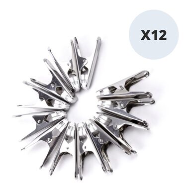 Klamerki MSV 12 szt. / stal nierdzewna / 6,2 cm