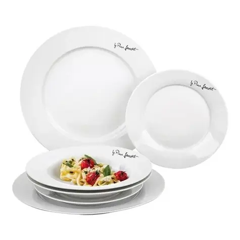 Zestaw talerzy okrągłych Lamart Dine 6 szt. biały / porcelana
