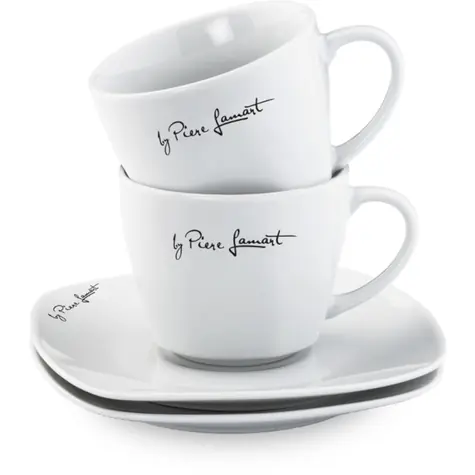Zestaw obiadowy Lamart filiżanka + spodek 2+2 szt. 190ml biały / porcelanowy