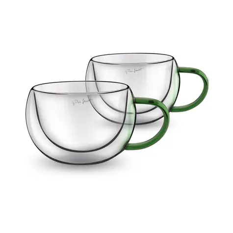 Zestaw szklanek do cappuccino Lamart Vaso 2 szt. 270ml zielony / szkło