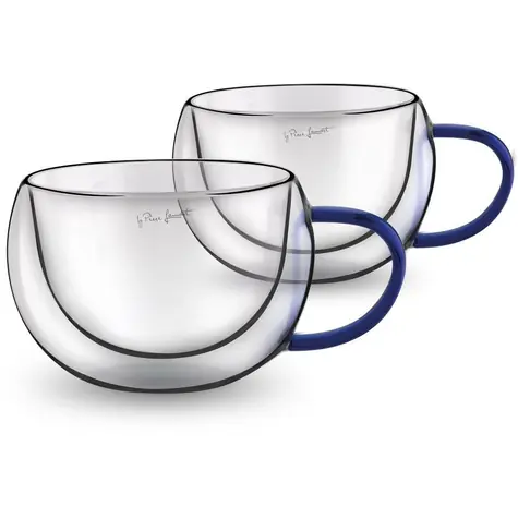 Zestaw szklanek do cappuccino Lamart Vaso 2 szt. 270ml niebieski / szkło