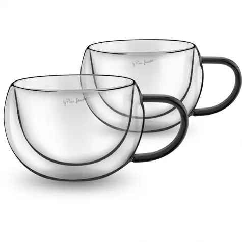 Zestaw szklanek do cappuccino Lamart Vaso 2 szt. 270ml czarny / szklany