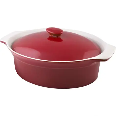Naczynie żaroodporne Lamart Casa Oval 2,7 l czerwone / ceramiczne