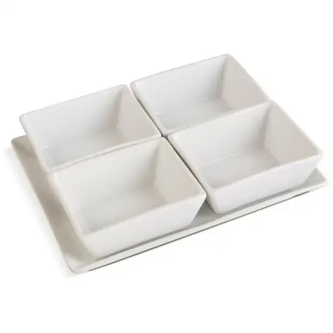 Zestaw misek do serwowania Lamart Dine, 4 szt., biały / 20 x 15 cm / porcelana