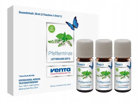 Zapach organiczny Venta Mięta pieprzowa / olejek eteryczny / 3x 10ml