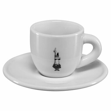 Kubek do espresso Bialetti Moka Omino 60 ml biały / porcelana / spodek