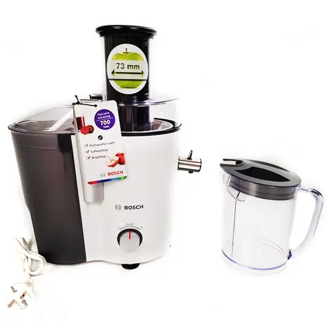 BOSCH MES 25A0 Biała / Sokowirówka / 700W / 1,2l / 2 prędkości / Stop bezpieczeństwa