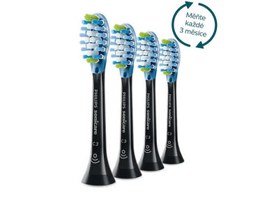 Philips Sonicare C3 Premium Plaque Defense HX9044-33 / główka szczoteczki sonicznej 4 szt. / rozmiar standardowy / czarny