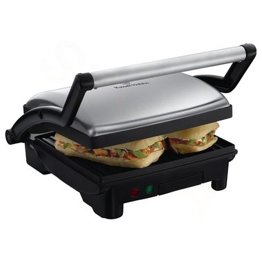 Russell Hobbs Cook@Home 17888-56 czarno-srebrny / Grill elektryczny 3 w 1 / panini i grill i patelnia / 1800 W / 25x23 cm 
