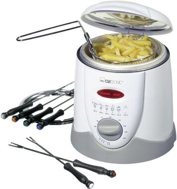 Clatronic FFR 2916 biały / Frytkownica i fondue / 900 W / 1 l / 6 widelców